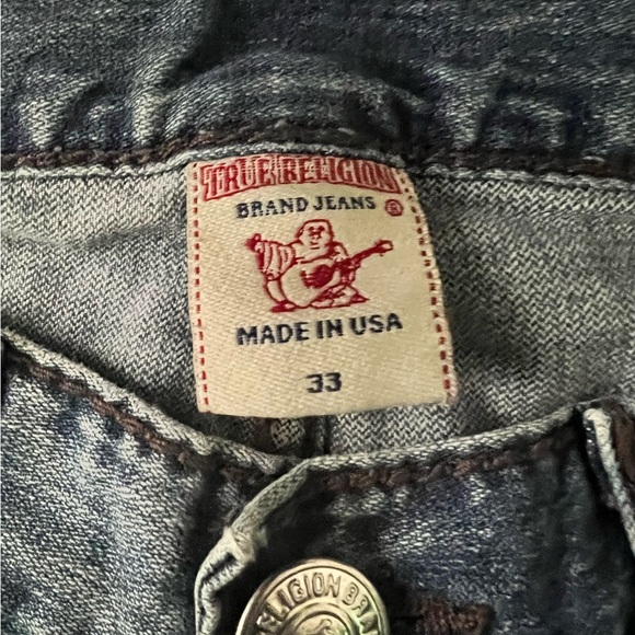 True Religion Ripped Billy Super T Jeans Men's 33" Thick Stitch - Picture 4 of 4